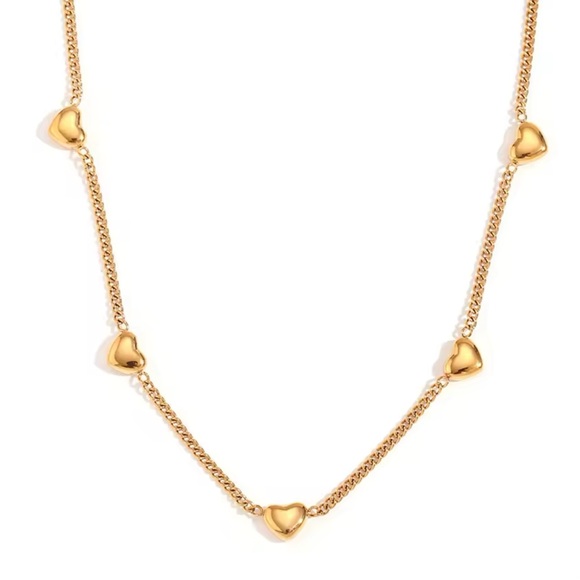 ◾️18K Gold Plated Love Pendant Choker Necklace - Picture 9 of 16